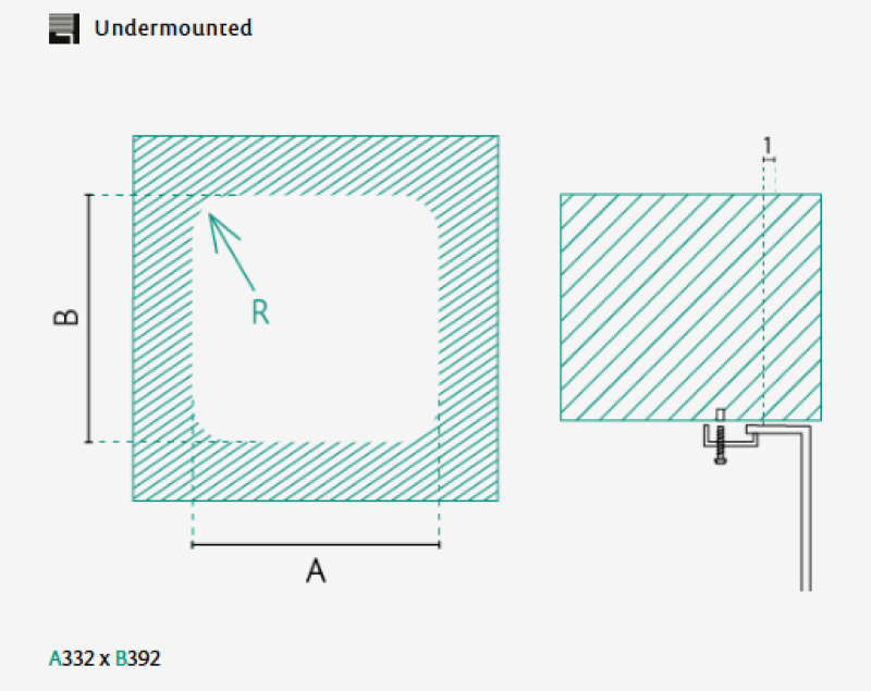 Банка IB3440 мивка от неръждаема стомана 34 x 40 см вграден модел 1208970046