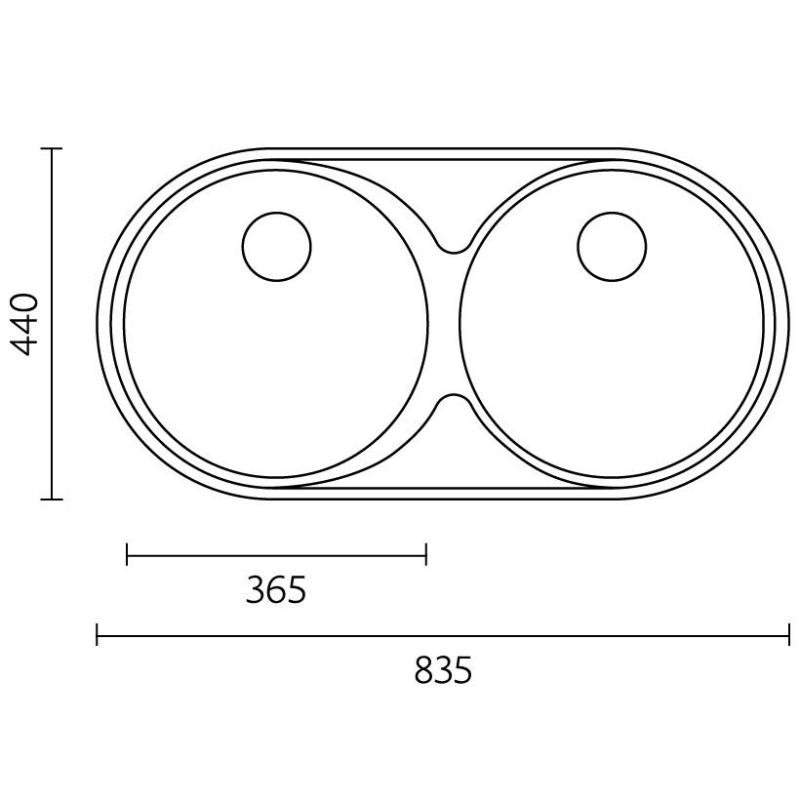 Банка Андалусия Неръждаема Стомана Двойна Мивка 835 x 440 cm Надстройка и Вграждане 1208970050