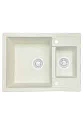 GranitMy Smart extra ondiepe 1,5 granieten opbouw witte spoelbak 58x44cm с бяла тапа и покритие 1208970052