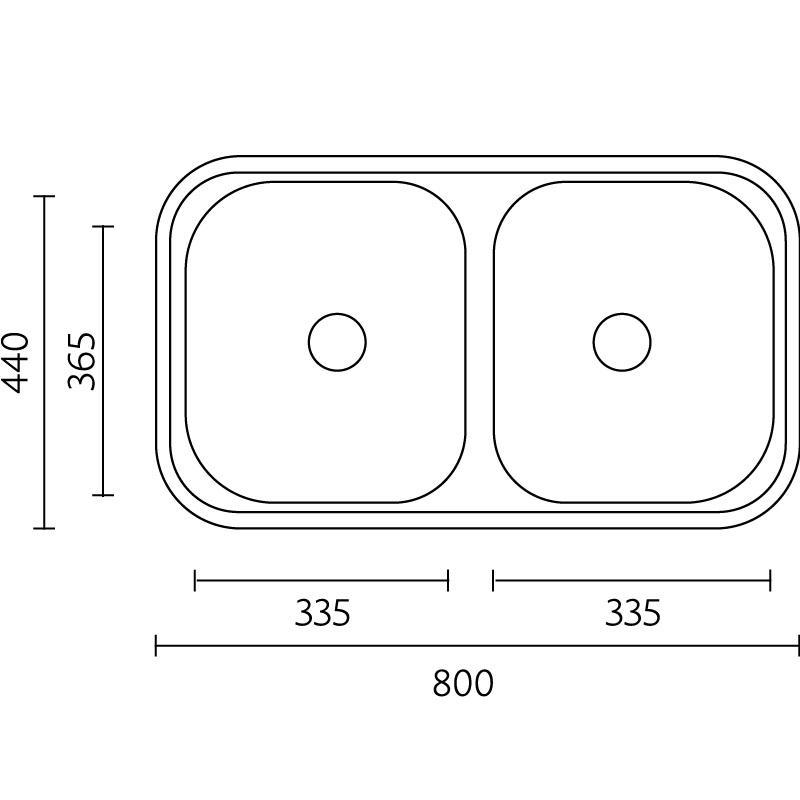Banka Diplomat Неръждаема стомана двойна мивка за монтаж върху плот 80x44 cm 1208970059