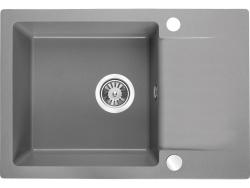 Аквадизайн Кенсли Комплект - Гранитна Надстройка за Мивка Сива с малка Отцедник и Кухненски Смесител, 65 x 44 см 1208970086