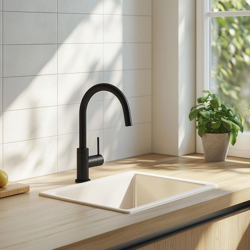 Ausmann Ceramic Ember Керамична Бяла Квадратна Мивка за Горно и Долно Монтиране 40 x 40 см със неръждаема стомана тапа 1208970094