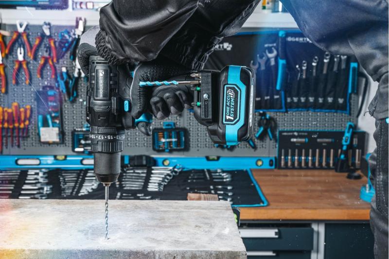 Högert мощна акумулаторна ударна бормашина, безчеткова, 18V