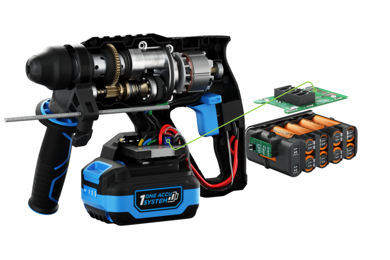 HÖGERT акумулаторна ударна бормашина, безчеткова, 18V, с функция за длето.