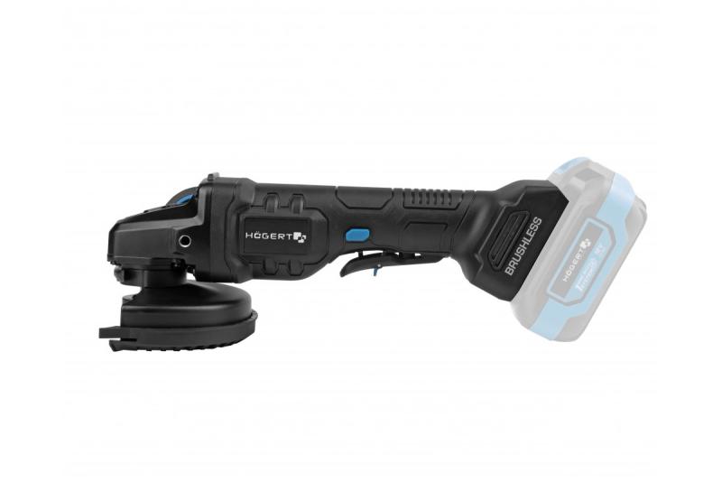 HÖGERT Безжичен ъглошлайф с педален превключвател, 125MM, 18V - без батерия