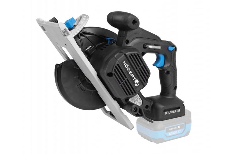 HÖGERT акумулаторен циркуляр, 18V, без батерия, с възможност за свързване към прахосмукачка