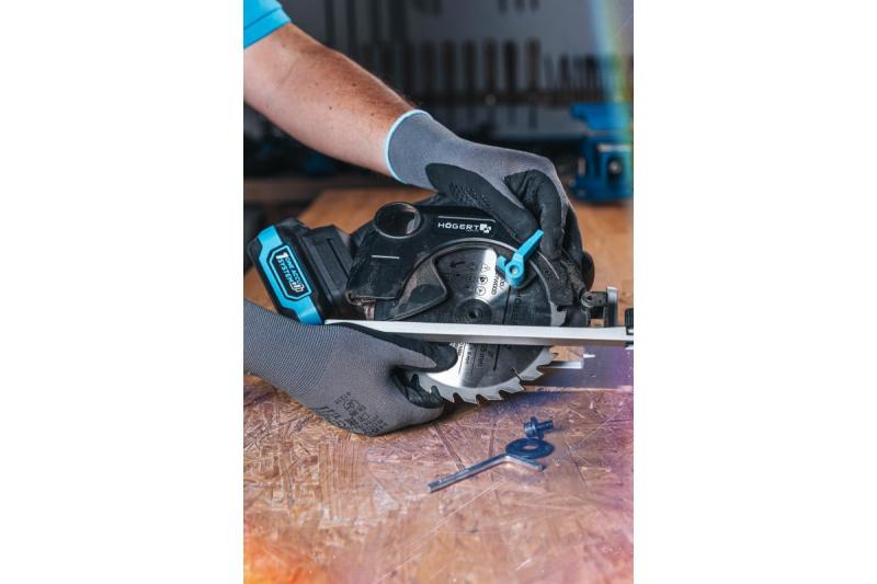 HÖGERT акумулаторен циркуляр, 18V, без батерия, с възможност за свързване към прахосмукачка