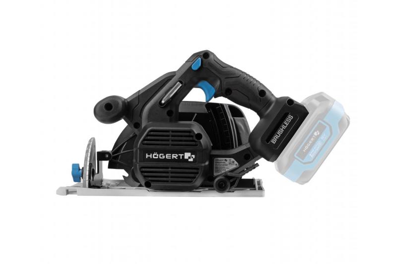 HÖGERT акумулаторен циркуляр, 18V, без батерия, с възможност за свързване към прахосмукачка