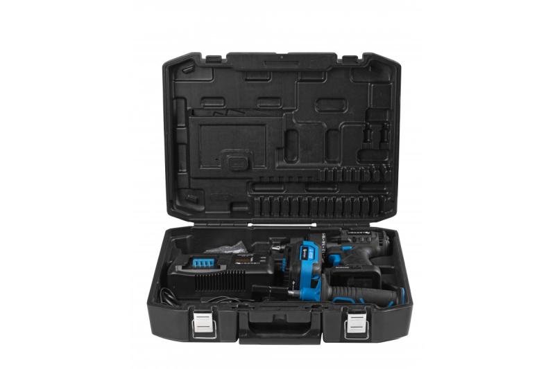 HÖGERT Brushless акумулаторен комплект отвертки, 18V, с държач за битове, битмагазин, зарядно устройство и батерия.