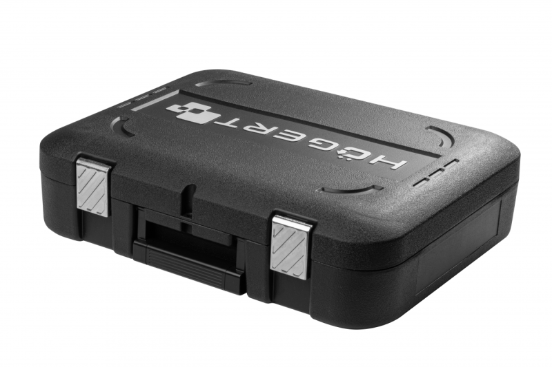 HÖGERT Brushless акумулаторен комплект отвертки, 18V, с държач за битове, битмагазин, зарядно устройство и батерия.