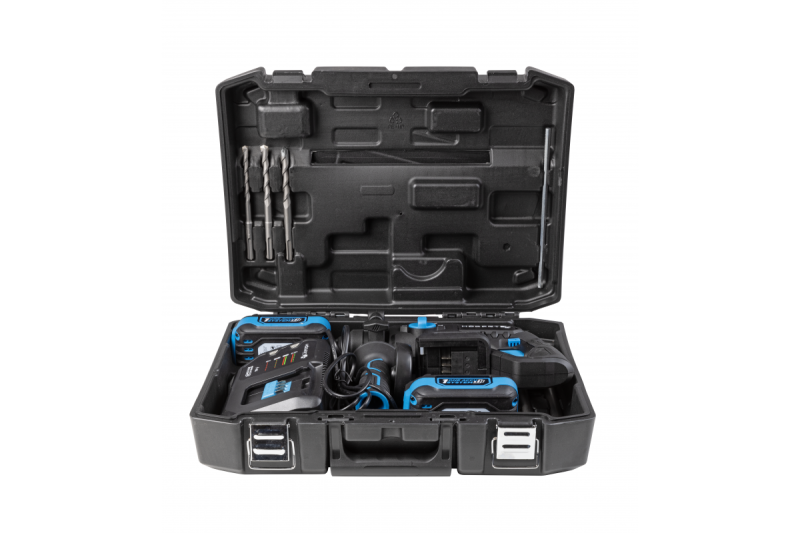 HÖGERT акумулаторен бормашинен комплект, 18V, OneAccuSystem, с батерия, зарядно устройство в куфар.