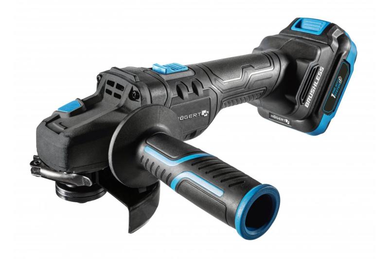 HÖGERT Диск шлайфмашина без кабел с лостов превключвател, 125MM, 18V, комплект с батерия, зарядно устройство, аксесоари.