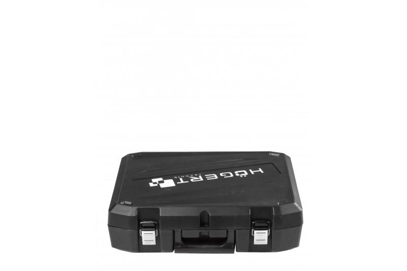 HÖGERT Двуканална ъглошлайф машина с paddle-превключвател, 125MM, 18V - Комплект (батерия, зарядно устройство, аксесоари)