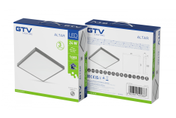 ALTAR LED Таванна лампа, 295x295mm, 4000K, 24W, 1680lm, AC180-250V, 50/60 Hz, PF>0.5, IP54, сива, 3 години гаранция
