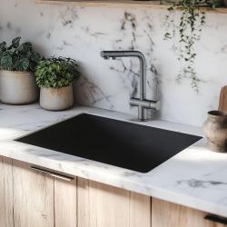 Ausmann Ellington 3-пътен кухненски смесител с изтеглящ се излив и филтрирана вода – Gun metal- 1208970499