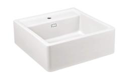 Ausmann керамична мивка Panor Shade Keramische Бяла Butler - Подплот и полуподплот 630 x 597 мм с отвор за смесител и бяла тапа 1208970556