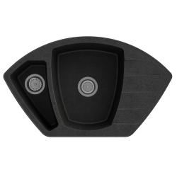 Гранителанд Монте Гранитен черен варовик Каменна мивка 901x538mm с неръждаема стомана 1208970601