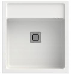 Graniteland Arno Гранитен Бял Умивалник за вграждане 582x620mm с неръждаема стомана квадратен щепсел 1208970604