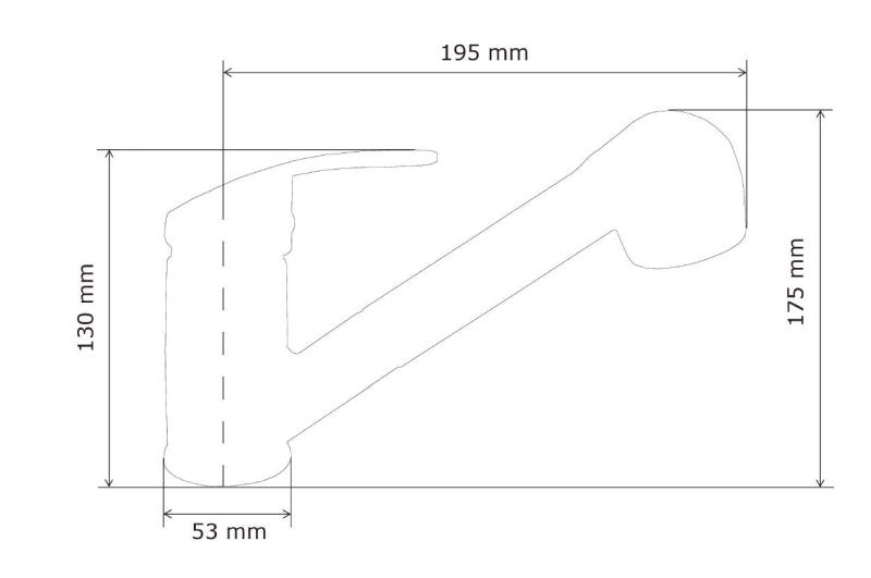 Graniteland Rhea кухненски смесител сив с изтеглящ се чучур и двуфункционална ръчна душ глава 1208970656