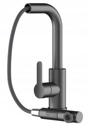 Гранителенд Челест мивков смесител за кухня Gun metal с издърпващ се чучур и двуфункционален ръчен душ 1208970666