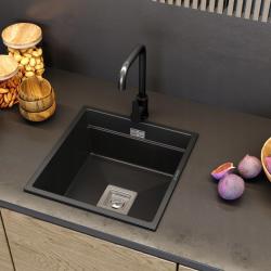 Graniteland Stellar кухненски смесител черен с въртящ се чучур 1208970671.