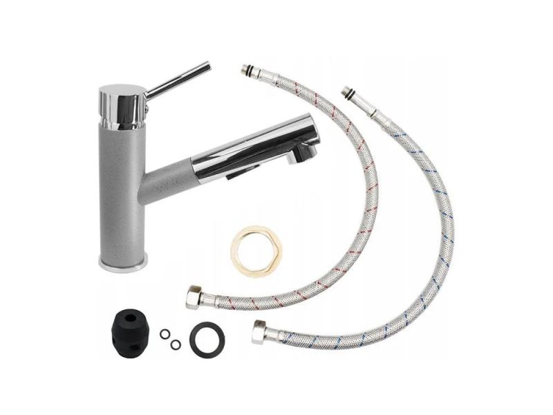 Granitland Ceres кухненски смесител сив с изтеглящ се чучур и ръчен душ с двойна функция 1208970710