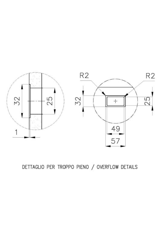 Foster Phantom Base RVS Долна плоча работна плот Помивна чиния 50x40см за вграждане в Керамика природен камък и Solidsurface дебелина 20мм 1208970717