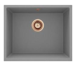 ГранитМи Универсален гранитен сив мивка 50x40 см за повърхностен, подов и равнинен монтаж с меден щепсел 1208970761
