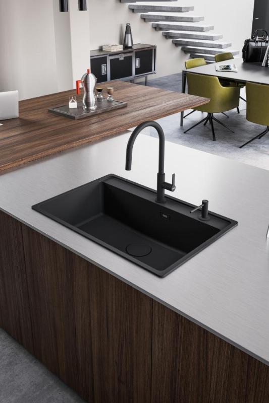 Франке Марис Слим J Кухненски смесител Черен с Издърпващ се Излив 115.0728.389