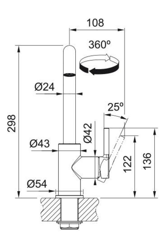Франке Лина U Кухненски чучур с въртящ се изход Хром 115.0728.473