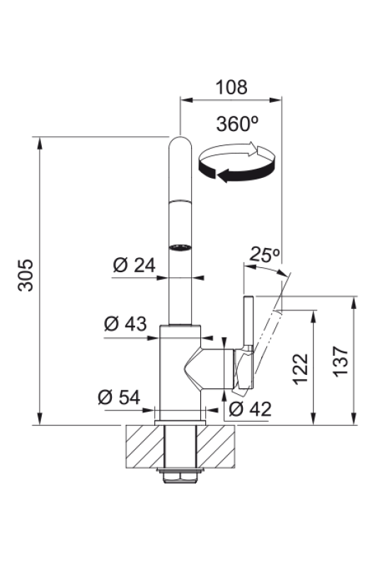 Франке Лина У Кухненски чучур Хром Удължаващ се излея 115.0728.476