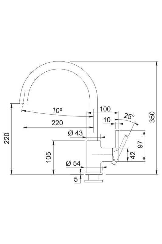 Франке Лина XL Кухненски смесител в бежов цвят с въртящ се излив 115.0626.025