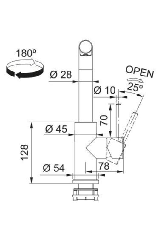 Франке Смарт Гленда кухненски чучур с въртящ се излив от неръждаема стомана 115.0706.985