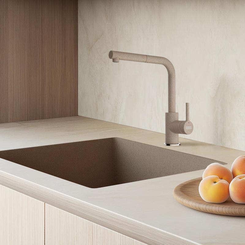 Франке Лина L Кухненски смесител Oyster с издърпващ се излив 115.0728.487