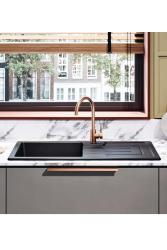 Ausmann Ceramic Sylva Керамична черна мивка със сушилня 1000 x 500 мм 1208971125