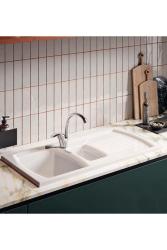 Ausmann Ceramic Crest 1,5 Керамична Бяла Мивка със Зона за Отцеждане 995 x 497 mm  1208971131