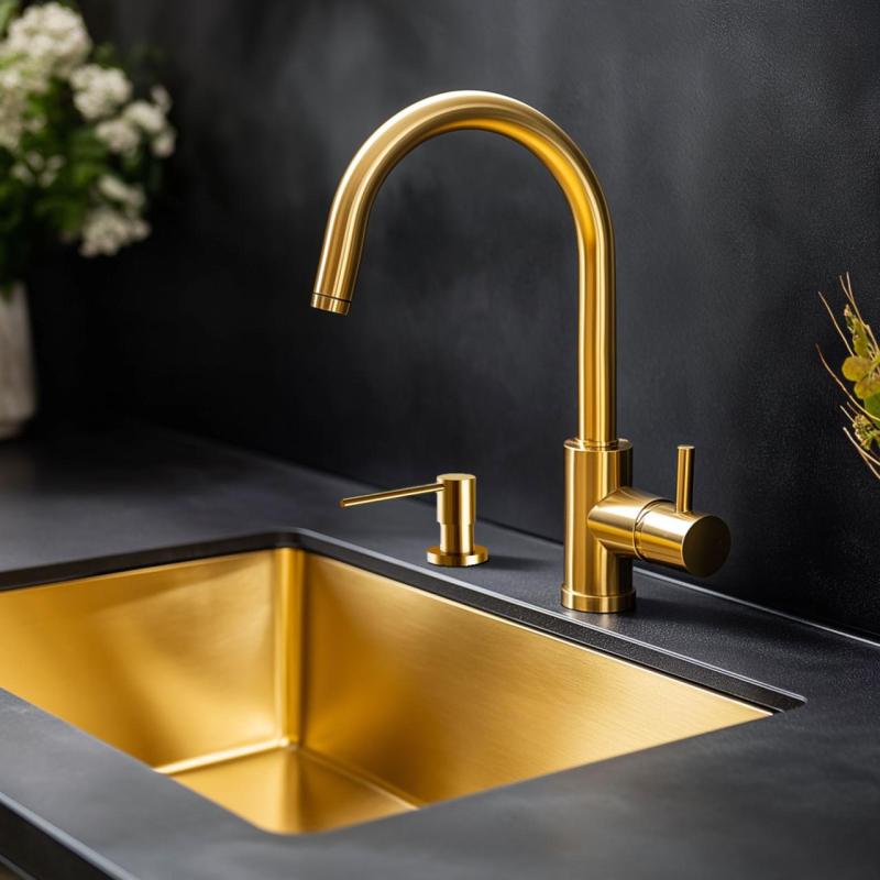 Ausmann Lirio Вграден диспенсър за сапун Злато, пълнещ се отгоре 1208971199