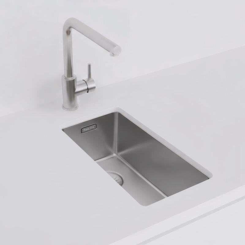 Pure.Sink Exclusivo малко неръждаемо стоманено мивко 18x40 см радиус 10мм за монтаж отдолу, вградено и отгоре PEX1840-02