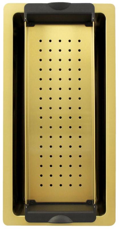 Pure.Sink Exclusivo малко златно мивка 18x40 см 10mm радиус за вграждане, плоско вграждане и надстройка PEX1840-60