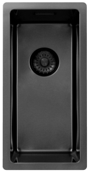 Pure.Sink Exclusivo Gun metal малко мивка 18x40 см 10mm радиус за вграждане, плоско вграждане и построяване PEX1840-61