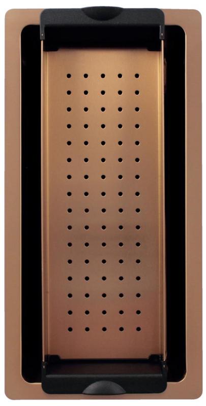 Pure.Sink Exclusivo малко медно мивка 18x40 см радиус 10мм за вграждане, плоско вграждане и надстройка PEX1840-62