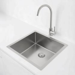 Pure.Sink Exclusivo RVS мивка 40x40 см 10мм радиус за вграждане, плоско монтиране и горно монтиране PEX4040-02