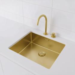 Pure.Sink Exclusivo Златен мивка 50x40 cm с радиус 10mm за вграждане, плоско вграждане и надстройка PEX5040-60