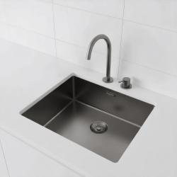 Pure.Sink Exclusivo Гън метал мивка 50x40 cm 10mm радиус подграда, равнинна градба и надградба PEX5040-61