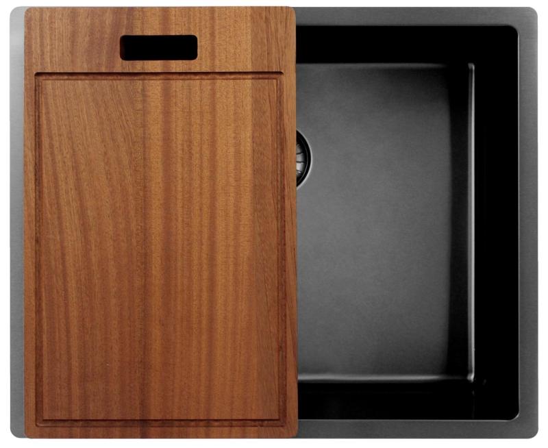 Pure.Sink Exclusivo Гън метал мивка 50x40 cm 10mm радиус подграда, равнинна градба и надградба PEX5040-61