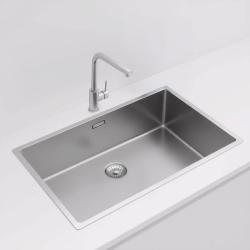 Pure.Sink Exclusivo голям неръждаемо стоманен мивка 70x40 см 10мм радиус подграден, плосък монтаж и надграден PEX7040-02
