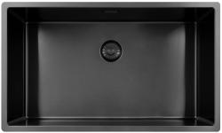 Pure.Sink Exclusivo голям Gun metal мивка 70x40 см 10mm радиус подграда, плоско вграждане и надстройка PEX7040-61