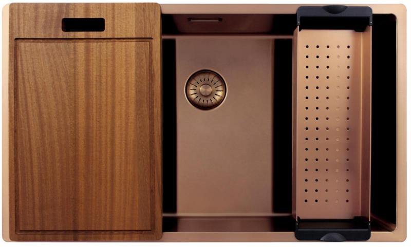 Pure.Sink Exclusivo голяма медна мивка 70x40 см 10мм радиус подграда, вградена и надградба PEX7040-62