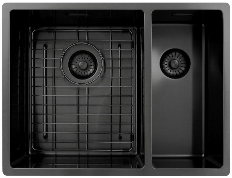 Pure.Sink Exclusivo Gun Metal 1,5 половин чаша за мивка 34+18 см радиус 10мм PEX341840-61