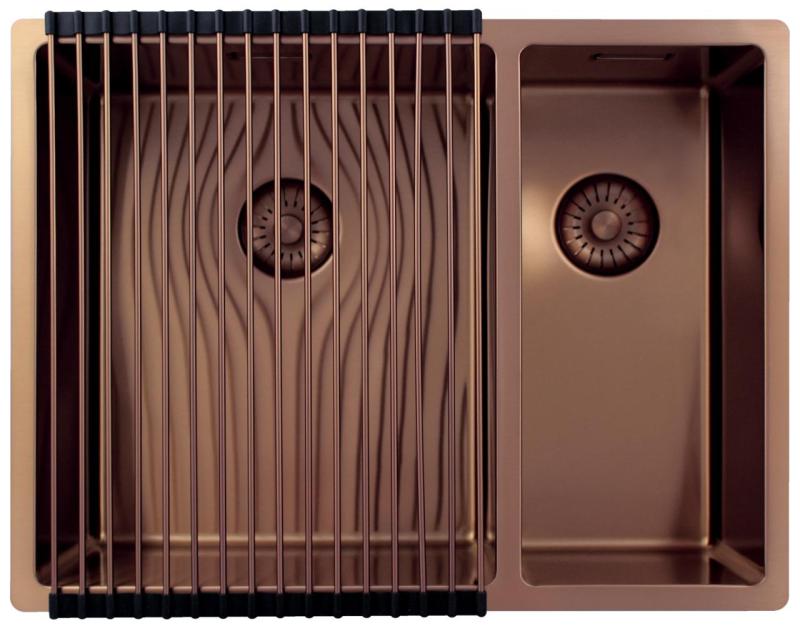 Pure.Sink Exclusivo Меден 1,5 полузатваращ се умивалник 34+18 см 10мм радиус PEX341840-62